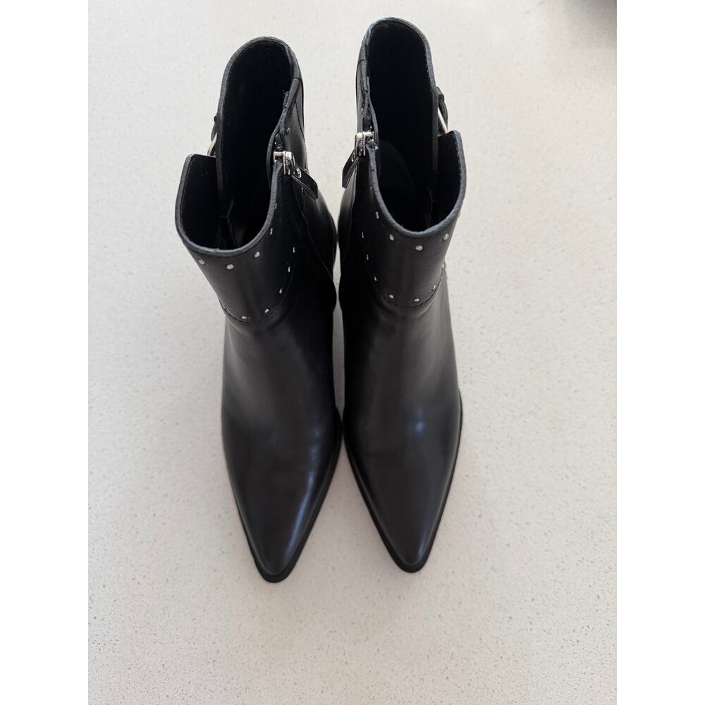 Paige Giselle Pointed Toe‎ Studded Leather Bootie in Black 9